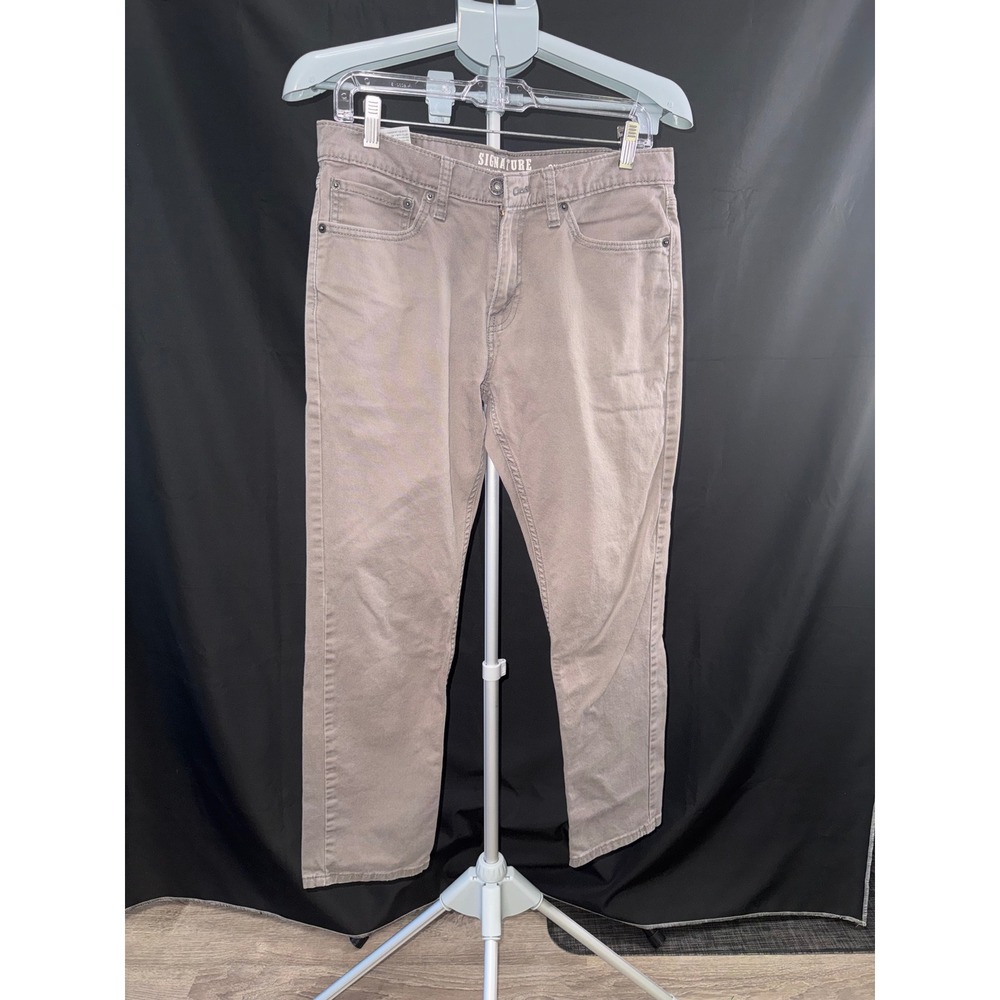 Signature by Levi Strauss & Co Mens Skinny Pants Taupe Brown 32x30 94175-0041